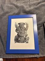 Houtgravure van Lou Strik "Ik hou van vrede", Antiek en Kunst, Kunst | Etsen en Gravures, Ophalen of Verzenden