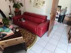 Leren bank rood, Huis en Inrichting, Banken | Sofa's en Chaises Longues, 250 tot 300 cm, Tweepersoons, Ophalen of Verzenden, Zo goed als nieuw