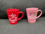 2 nieuwe valentijn bekers rood en roze keramiek, Ophalen, Keramiek, Nieuw, Overige stijlen