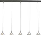 Hanglamp Masterlight Caterina 5x20W halogeen, Ophalen, Zo goed als nieuw, Glas, 50 tot 75 cm