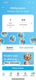 7 kaarten Efteling korting, Albert Heijn, Ophalen