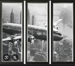 Drie Luik vliegtuig over New York mooi lijsten, Antiek en Kunst, Ophalen of Verzenden