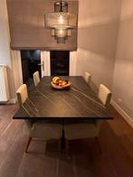 4 witte leren stoelen, Huis en Inrichting, Ophalen of Verzenden, Gebruikt, Wit, Vijf, Zes of meer stoelen