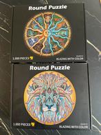 Twee round puzzels, Ophalen of Verzenden, 500 t/m 1500 stukjes, Zo goed als nieuw