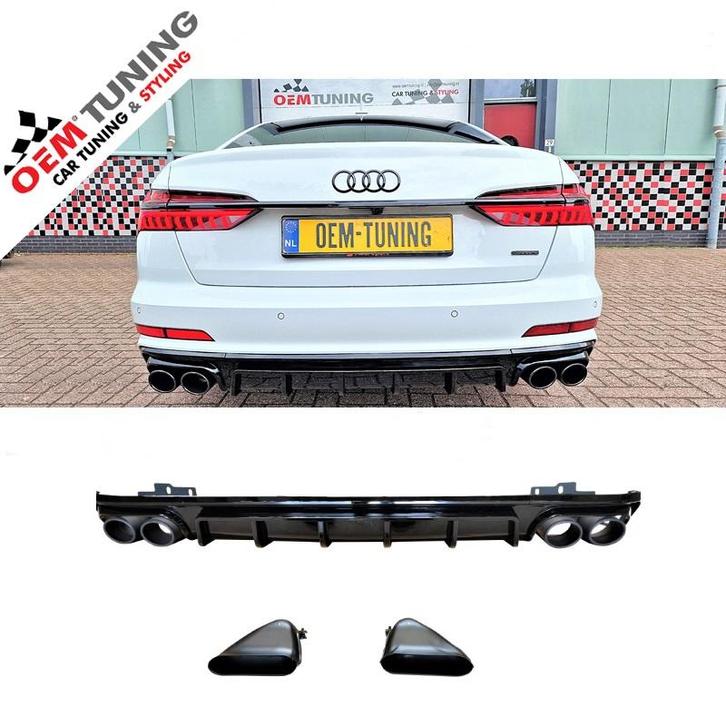 S6 A6 C8 Diffuser | hoogglans zwart | 2018 - 2025 | sline |, Auto diversen, Tuning en Styling, Ophalen of Verzenden