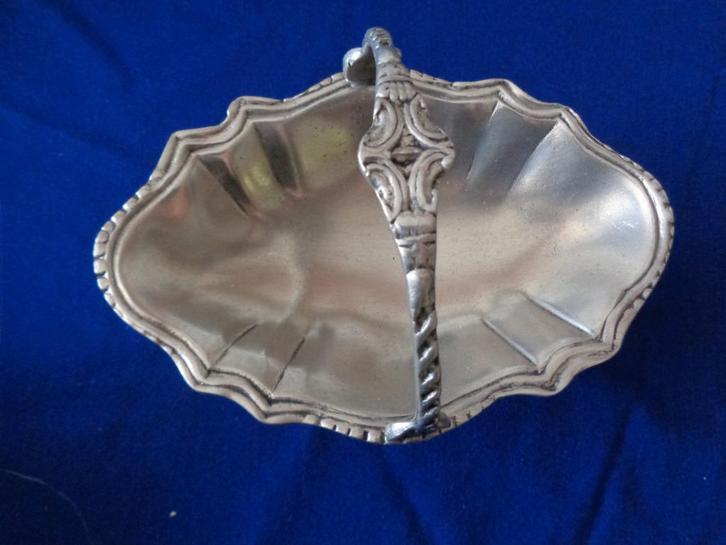 tinnen  bonbon schaal met hendel, Antiek en Kunst, Antiek | Tin, Ophalen of Verzenden