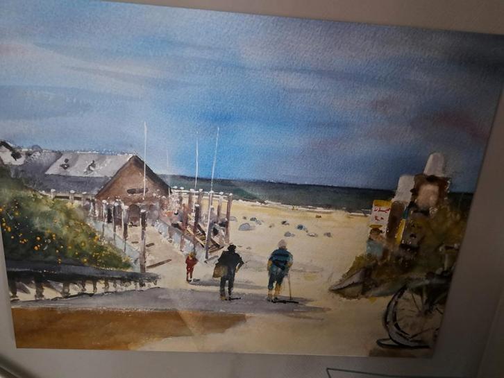 Schilderij: Strand van Vlieland, Antiek en Kunst, Kunst | Schilderijen | Klassiek, Ophalen