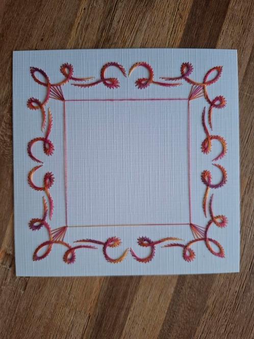Geborduurde opleg kaart, Hobby en Vrije tijd, Kaarten | Zelf maken, Zo goed als nieuw, Blanco kaart of Basiskaart, Ophalen of Verzenden