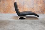 ZGAN! zwarte leren design chaise longue van Topform, Eenpersoons, Design, Ophalen of Verzenden, Zo goed als nieuw