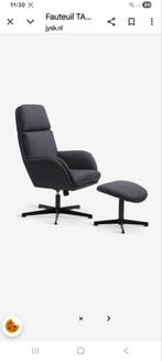 Te koop, relax stoel met voetenbankje, Zwart, Ophalen of Verzenden, Zo goed als nieuw, Eén