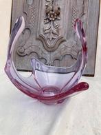 Vintage Roze Glazen Kunstschaal, Ophalen of Verzenden