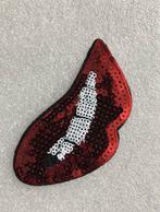 Applicatie - pailletten lip - rood / zwart / wit, Ophalen of Verzenden, Zo goed als nieuw