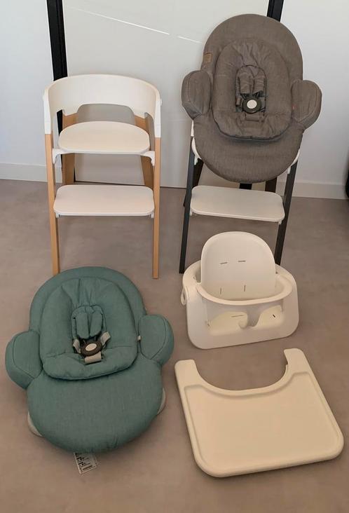 Zgan Stokke Steps Hazy Greys & Beuken / VERZENDEN MOGELIJK, Kinderen en Baby's, Kinderstoelen, Zo goed als nieuw, Meegroeistoel
