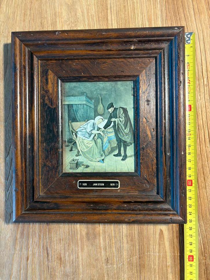 Jan Steen Schilderij (replica) in Houten Lijst, Antiek en Kunst, Kunst | Schilderijen | Klassiek, Ophalen of Verzenden