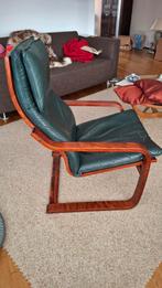 Twee Ikea Poang fauteuils met lederen bekleding, Ophalen, Gebruikt, Leer, 50 tot 75 cm