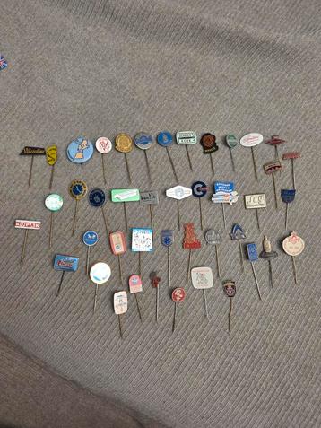 Vintage Reclamepins - Groot Lot (42 stuks '50/'60) beschikbaar voor biedingen
