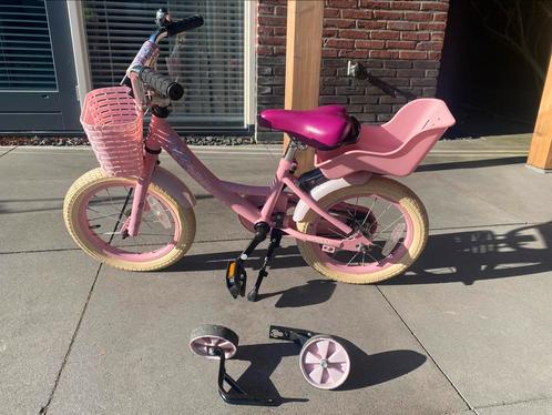 Nogan Butterfly kinderfiets roze 12 inch, Fietsen en Brommers, Fietsen | Kinderfietsjes, Zo goed als nieuw, Minder dan 16 inch
