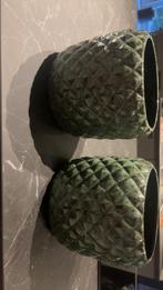 Mooie groene bloempotten set, Ophalen of Verzenden, Zo goed als nieuw