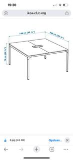 IKEA Bekant dubbel bureau / vergadertafel - zwart 140 x 140, Ophalen, Gebruikt