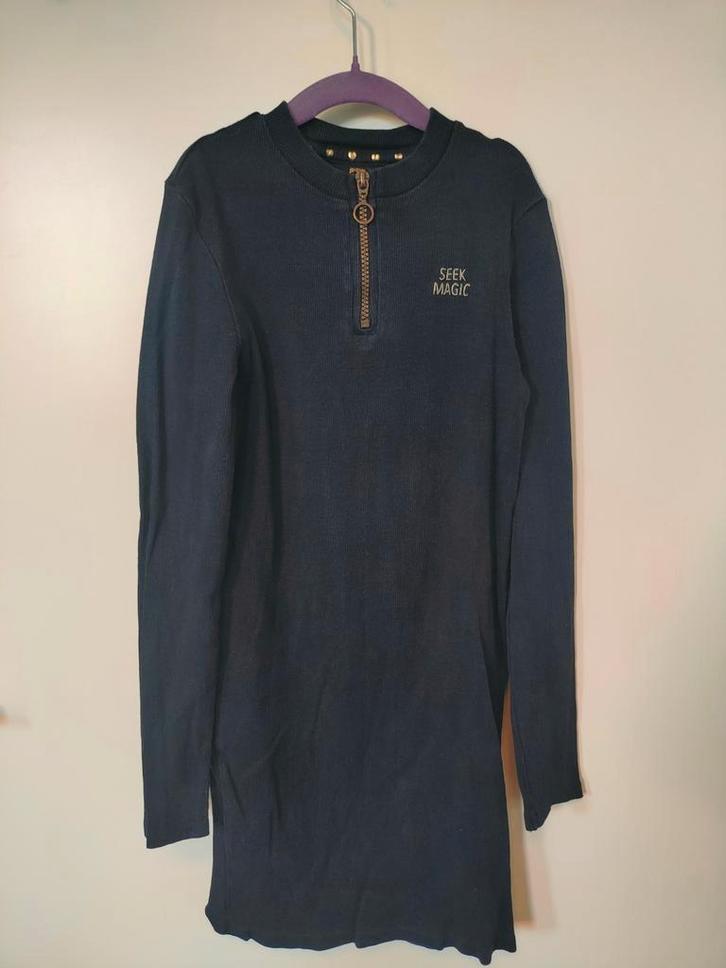 Zwarte rib jurk van de WE, maat 146-152, Kinderen en Baby's, Kinderkleding | Maat 140, Gebruikt, Meisje, Jurk of Rok, Ophalen of Verzenden