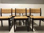 6 Design Eetkamerstoelen Martin Visser, Huis en Inrichting, Stoelen, Ophalen, Riet of Rotan, Gebruikt, Bruin