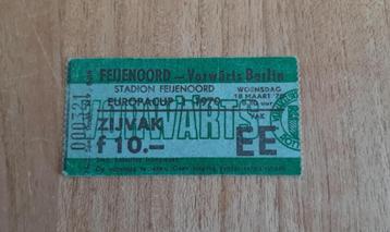 Uniek kaartje 1970 Feyenoord v Vorwarts Berlin  beschikbaar voor biedingen