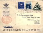 FFC - London - Melbourne - Frankering - 1934, Postzegels en Munten, Brieven en Enveloppen | Nederland, Ophalen of Verzenden, Envelop