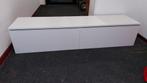 Strak wit tv-meubel, Huis en Inrichting, Kasten | Televisiemeubels, Ophalen, Gebruikt, 100 tot 150 cm, Glas