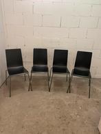 4x IKEA eetkamerstoel, hout, zwart, stapelbaar, €60,-, Zwart, Ophalen of Verzenden, Zo goed als nieuw, Vier