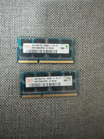 GEZOCHT; 2x 4GB PC3 8500S - 7 - 10 - F1 RAM geheugenkaarten beschikbaar voor biedingen