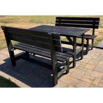 Picknicktafel met losse banken. Zwart. Nieuw in doos., Ophalen, Nieuw, Rechthoekig, Hout