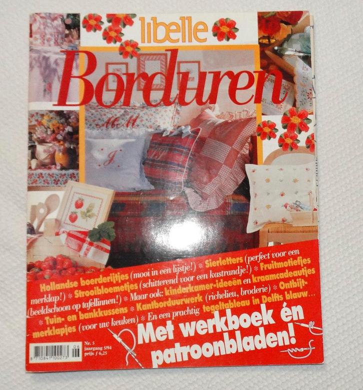 Libelle borduren nr 5, jaargang 5/94, Hobby en Vrije tijd, Borduren en Borduurmachines, Gebruikt, Patroon, Handborduren, Ophalen of Verzenden