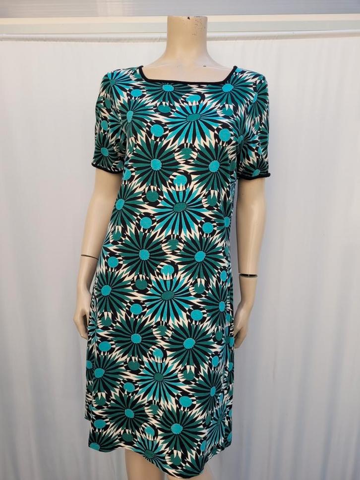 King Louie jurk maat M/38 groen/blauw, Kleding | Dames, Jurken, Zo goed als nieuw, Maat 38/40 (M), Blauw, Boven de knie, Ophalen of Verzenden
