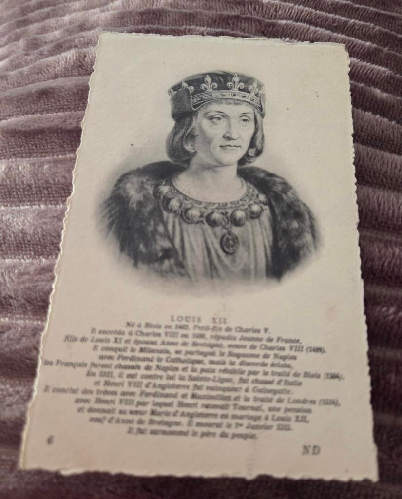 Lodewijk XII, Koning van Frankrijk van 1498 tot 1515, Verzenden, Voor 1920, Ongelopen, Overige thema's