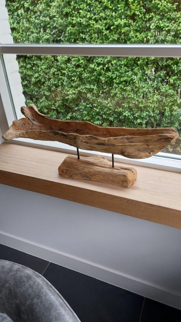 Houten ornament op voet - zo goed als nieuw, Huis en Inrichting, Woonaccessoires | Overige, Zo goed als nieuw, Ophalen of Verzenden