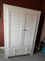 Houten kast white wash look, Ophalen, Gebruikt, 100 tot 150 cm, Met lade(s)