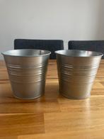 IKEA SOCKER metalen bloempotten 12 cm, Ophalen, Rond, Zo goed als nieuw, Metaal