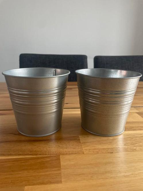IKEA SOCKER metalen bloempotten 12 cm, Tuin en Terras, Bloempotten, Zo goed als nieuw, Metaal, Minder dan 40 cm, Minder dan 25 cm