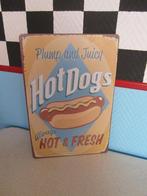 Retro Hot Dogs metalen wandbord, Huis en Inrichting, Ophalen of Verzenden, Zo goed als nieuw