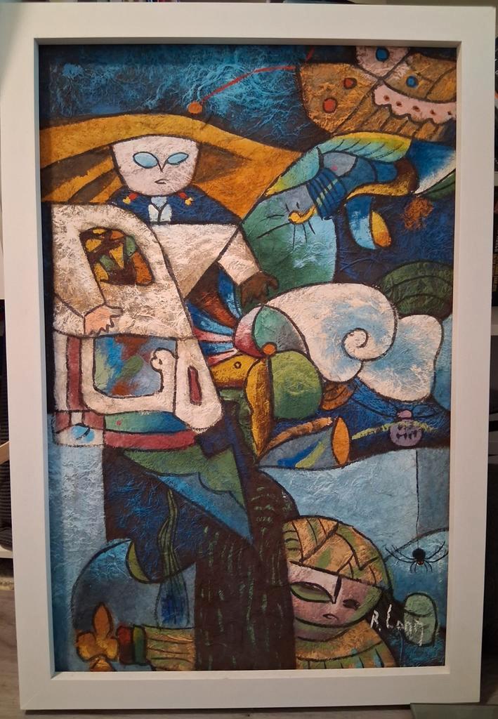 B. Long - Levendige Abstracte Figuren, Antiek en Kunst, Kunst | Schilderijen | Klassiek, Ophalen