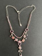 PILGRIM DANISH DESIGN ketting zilverkleur roze orange, Overige materialen, Met kristal, Verzenden, Zo goed als nieuw