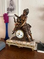 Antieke Franse pendule met bronzen beeld, Antiek en Kunst, Ophalen