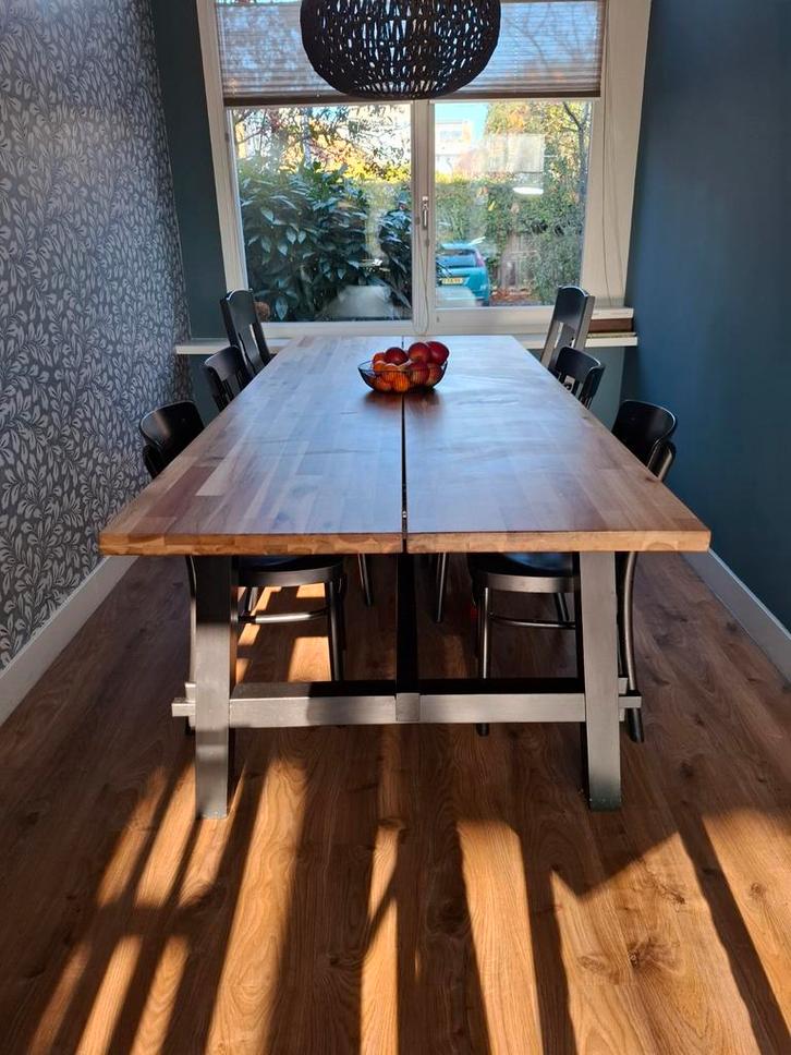 Tafel met 6 stoelen, Huis en Inrichting, Complete eetkamers, Gebruikt, 4 tot 6 stoelen, Ophalen