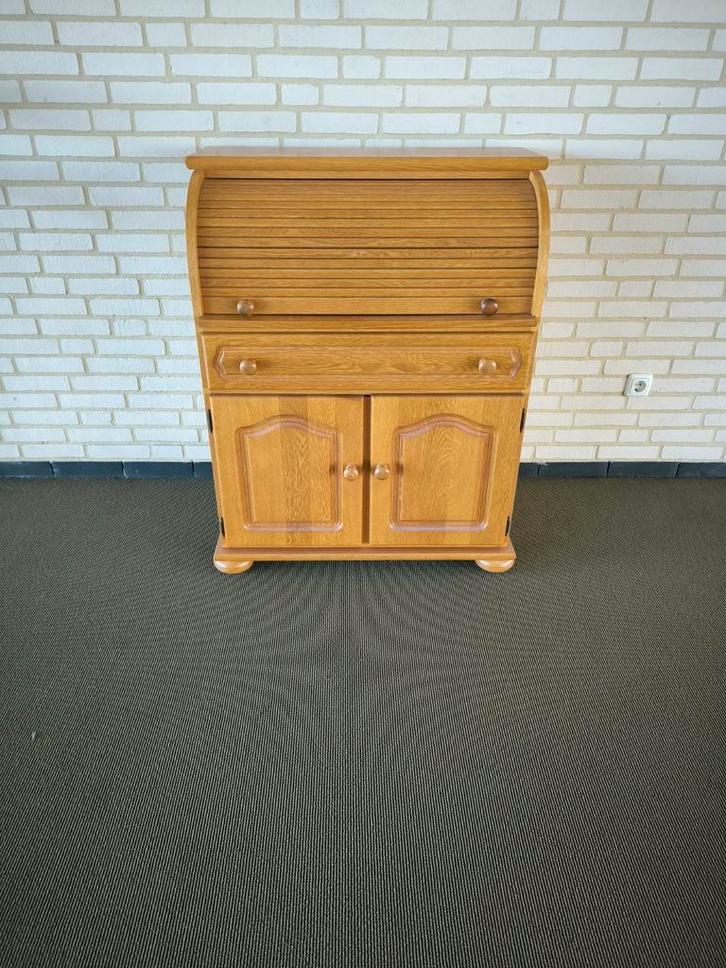 Houten secretaire met rolluik, Huis en Inrichting, Kasten | Dressoirs, Gebruikt, 50 tot 100 cm, 50 tot 75 cm, Met lade(s), Met deur(en)