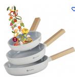 Koekenpannen set van 3 - wit,zwart of grijs nu €29,99, Ophalen of Verzenden, Nieuw
