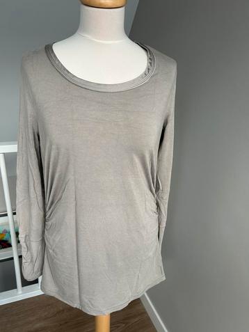 Top 42, beige/taupe, lange mouw, strass aan mouw beschikbaar voor biedingen