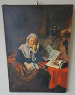 Antiek schilderij: Lezende vrouw op doek, Ophalen