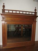 Brocante antiek - Spiegel in eiken frame, Antiek en Kunst, Ophalen, Rechthoekig, 100 tot 150 cm, 100 tot 150 cm