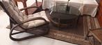 Rotan Fauteuil & Salontafel - 1970's boho, Ophalen, Gebruikt, Riet of Rotan, Minder dan 75 cm