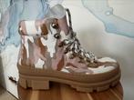 Stokton leren enkellaarzen/ankle boots leer. Mt 37 wit/roze, Verzenden, Wit, Zo goed als nieuw, Stokton